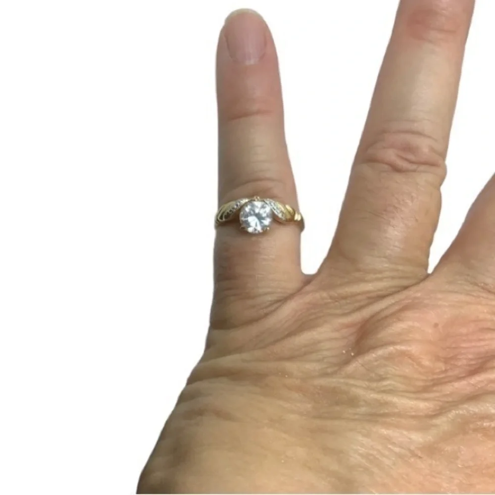 Gold over sterling silver CZ ring